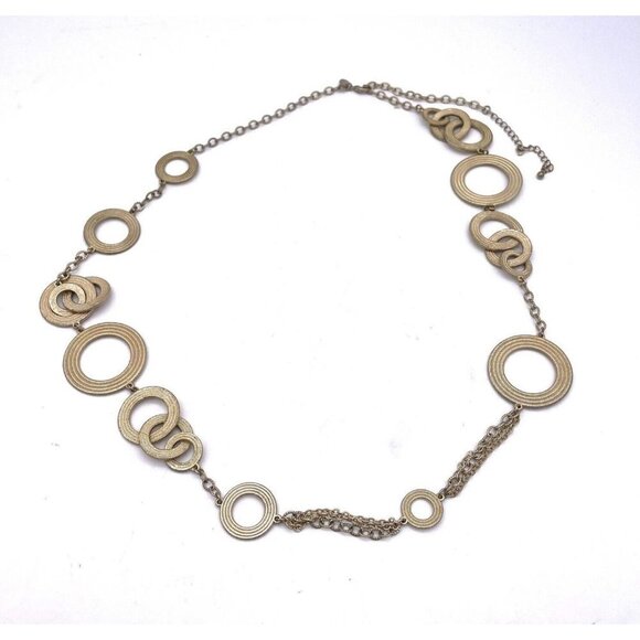 Lia Sophia Round Chain Necklace Gold Tone Adjustable Lobster Closure 39" - Picture 1 of 4